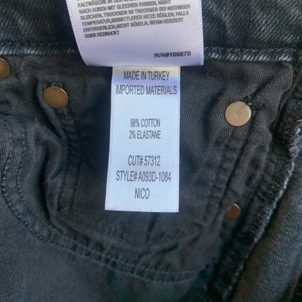 Agolde Nico Black Distressed Skinny Jeans Size 31